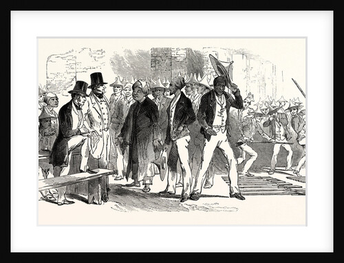 The War in Kaffirland: Muster of the Malay Volunteers in the Main Barracks, Cape Town, May 6, South Africa, 1846. by Anonymous