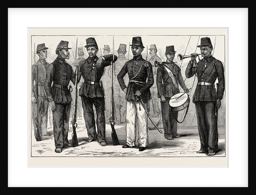 The Dutch War in Sumatra: Malay Soldiers Under the Dutch at Sumatra, 1873 by Anonymous