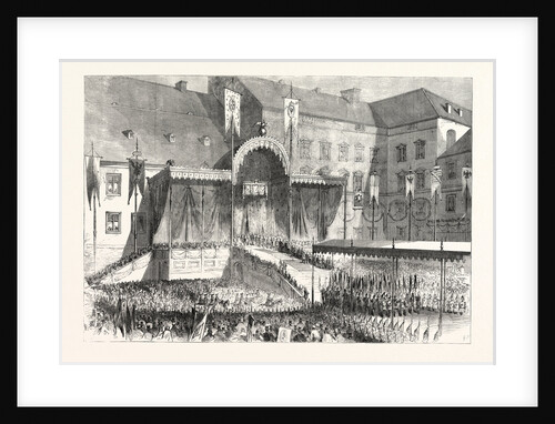 The Coronation of the King and Queen of Prussia: The Proclamation in the Courtyard of the Schloss, Konigsberg, 1861 by Anonymous