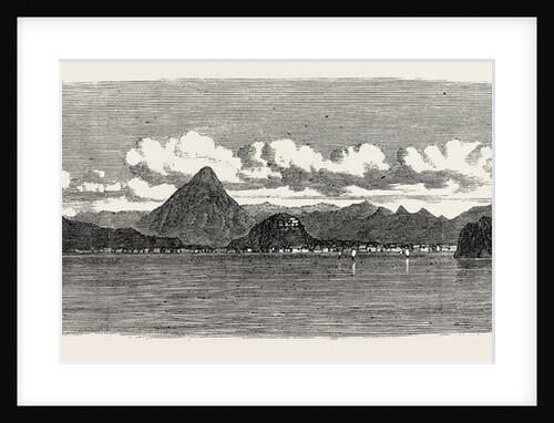The Inland Sea of Japan: Coast of Sikok, with the City of Marungami and Castle of the Daimeo. 1868 by Anonymous