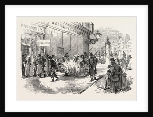 The Revolution in France: Taking the Wounded to the Ambulance, 1851 by Anonymous