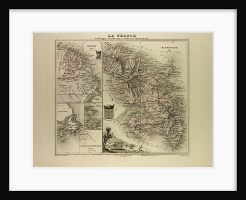 Map of Martinique French Guiana and Terra Nova 1896 by Anonymous