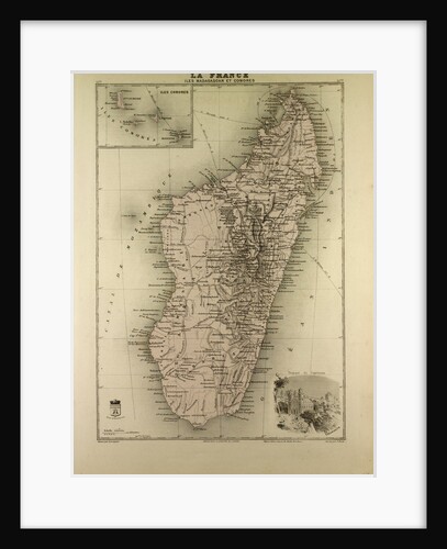Map of Madagascar and Comoros 1896 by Anonymous
