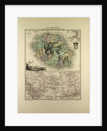Map of the Democratic Republic of the Congo La Réunion Dahomey and Obock 1896 by Anonymous