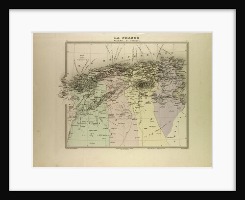 Map of Algeria and Tunisia 1896 by Anonymous