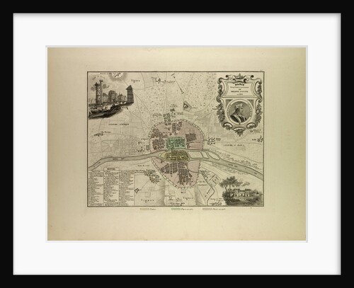 Map of Paris in 1180 France by Anonymous