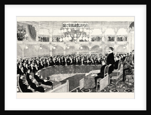 Interior of the New Japanese Parliament House Burnt Down 1891 by Anonymous