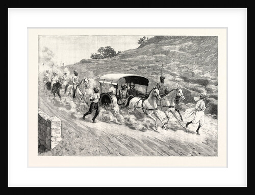 The Tour of the Czarevitch in India: His Imperial Highness Travelling in a Tonga at Hyderabad by Anonymous