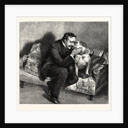 Scene from the Dancing Girl at the Haymarket Theatre the Duke of Guisebury (Mr. Beerbohm Tree) and His Dog Bully-Boy by Anonymous