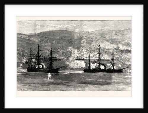 The Civil War in Chile: Insurgent War Ships Being Fired at from the Valparaiso Forts by Anonymous