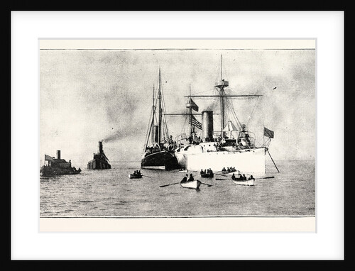 The U.S. Cruiser Charleston Receiving on Board the King of Hawaii's Body in San Francisco Harbour for Conveyance to Honolulu by Anonymous