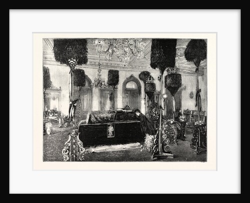 The Queen Dowager Kapiolani Kneeling Beside Her Husband's Coffin in the Palace at Honolulu by Anonymous