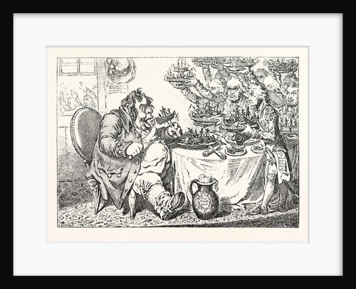 John Bull Taking a Luncheon or British Cooks Cramming Old Grumble Gizzard with Bonne-Chère by Anonymous