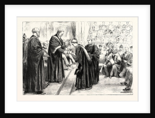 Sweet Girl Graduates: The Vice-Chancellor (Sir James Paget) Conferring Degrees at London University UK by Anonymous