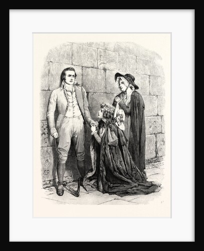 She Threw Herself Upon Her Knees and Caught His Hand. by Anonymous