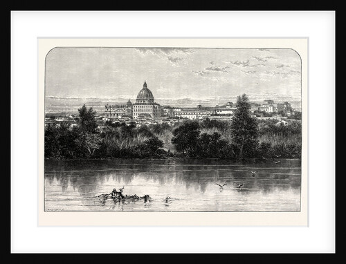 St Peter's and the Vatican from the Tiber Banks Rome by Anonymous
