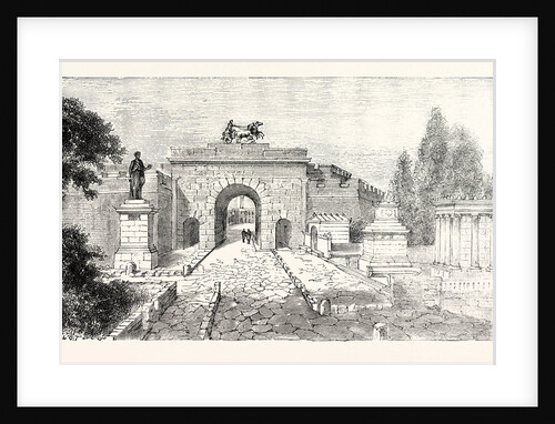 The Gate of Herculaneum and Street of Tomes Pompeii by Anonymous