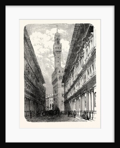 The Uffizi the Palazzo Vecchio and Statuary in the Piazza by Anonymous