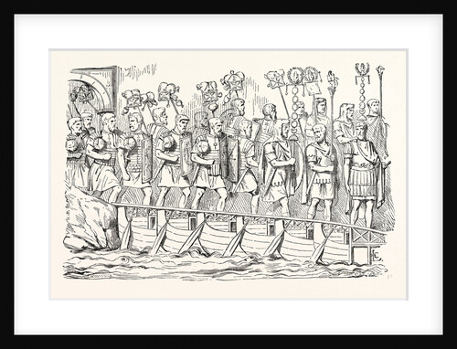 Roman Soldiers Passing Over a Bridge of Boats by Anonymous