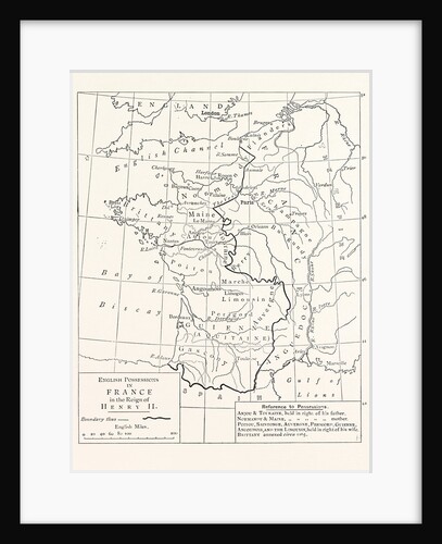 Map of the English Possessions in France (1189). by Anonymous