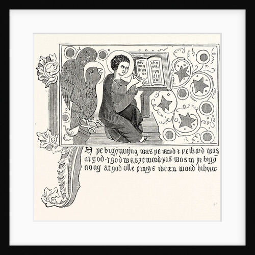 Facsimile of Part of the First Chapter of St. John's Gospel in Wycliffe's Bible by Anonymous