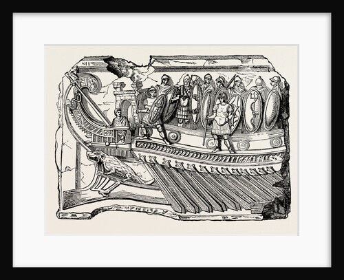 Sculpture Showing Roman War Galley by Anonymous