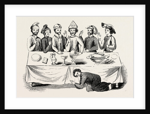 Saxon Banquet from a Ms. In the Cotton Library. by Anonymous