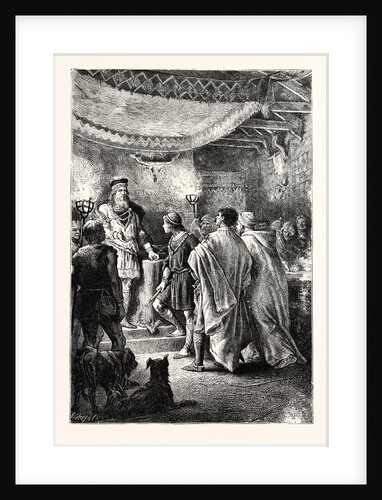 Saxon Noble Receiving Stranger Guests in His Hall. by Anonymous