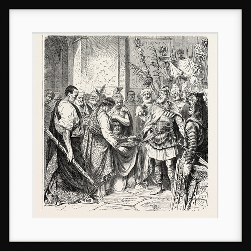 Augustulus the Last Roman Emperor Surrenders to Odoacer. by Anonymous