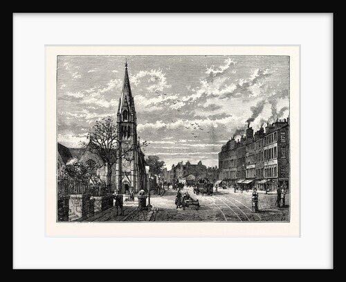 Edinburgh: Pilrig Free Church and Leith Walk Looking North. by Anonymous