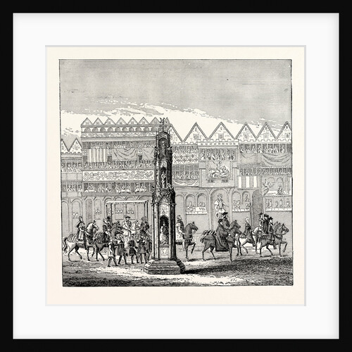 Cheapside Cross As It Appeared in 1547 Showing Part of the Procession of Edward VI. To His Coronation by Anonymous