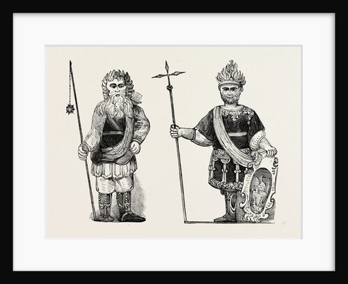 Figures of Gog and Magog Set Up in Guildhall after the Fire London by Anonymous