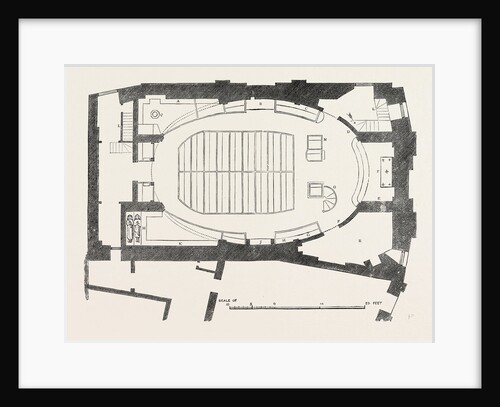 Ground Plan of the Modern Church of St. Martin Outwich Demolished 1874 London by Anonymous