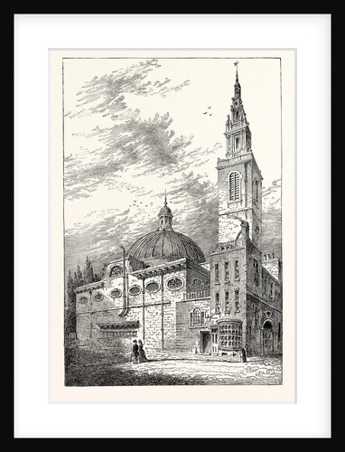 Exterior of St. Stephen's Walbrook in 1700 London by Anonymous