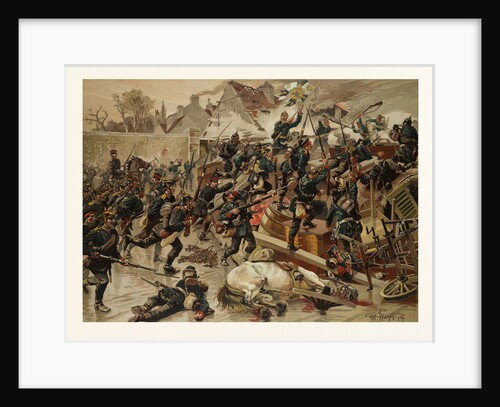 Storming of the Great Barricade at the Entrance of Le Bourget by the 3rd Garde-Grenadier Regiment Queen Elisabeth on the 30th of October, 1870 by Anonymous