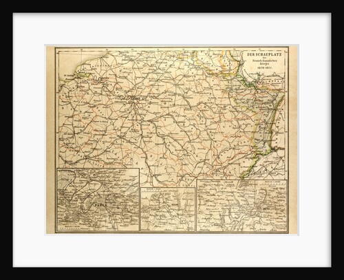 Map of Where the Franco-Prussian War Took Place in France 1870-1871 by Anonymous