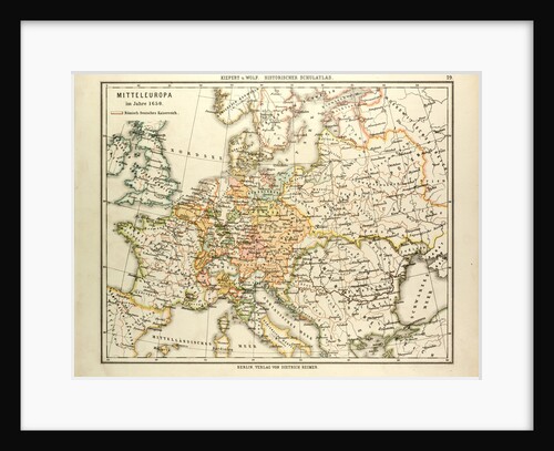 Map of Central Europe in 1650 by Anonymous