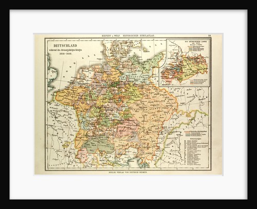 Map of Germany During the Thirty Years' War 1618 - 1648 by Anonymous