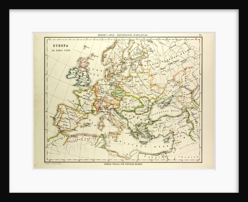 Map of Europe in 1519 by Anonymous