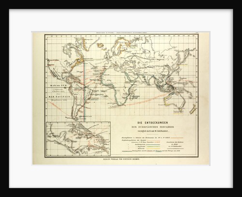 Map of the Discoveries of European Seafarers in the 15th and 16th Centuries by Anonymous