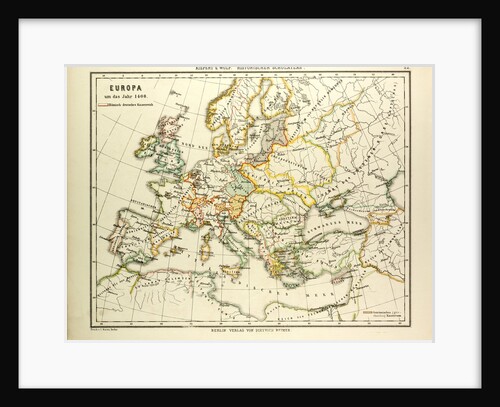 Map of Europe in 1400 by Anonymous
