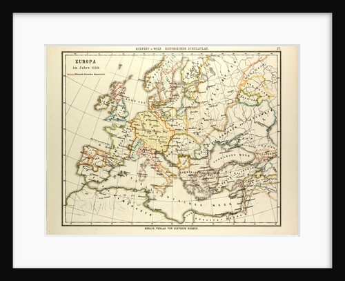 Map of Europe in 1150 by Anonymous