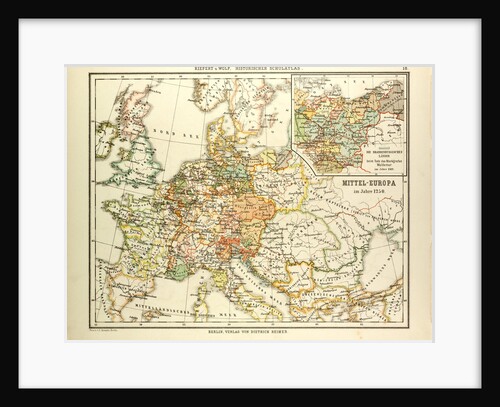 Map of Central Europe in 1250 by Anonymous