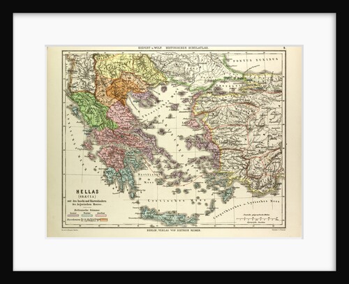 Old Map of Greece and Crete by Anonymous