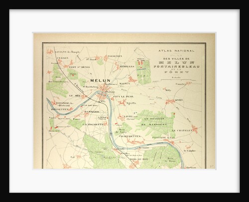 Map of Melun Fontainebleau by Anonymous
