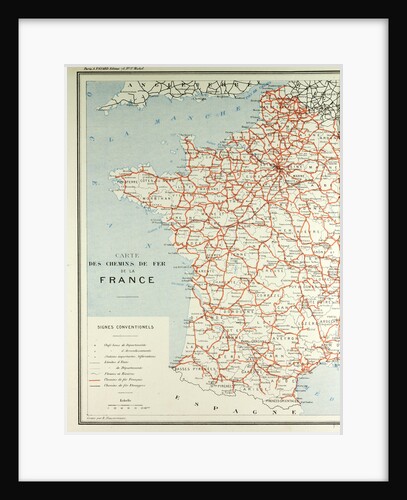 Map of French Railway Lines by Anonymous