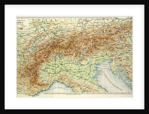 Old Map of the Alps by Anonymous