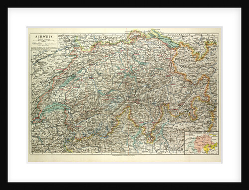 Old Map of Switzerland by Anonymous