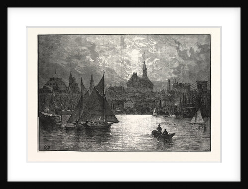 New York a Cortlandt Street Ferry-Boat, Jersey Side. Drawn Granville Perkins by Anonymous