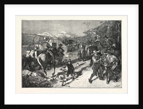 The Cow Boys Breaking Camp Drawn W. A. Rogers by Anonymous